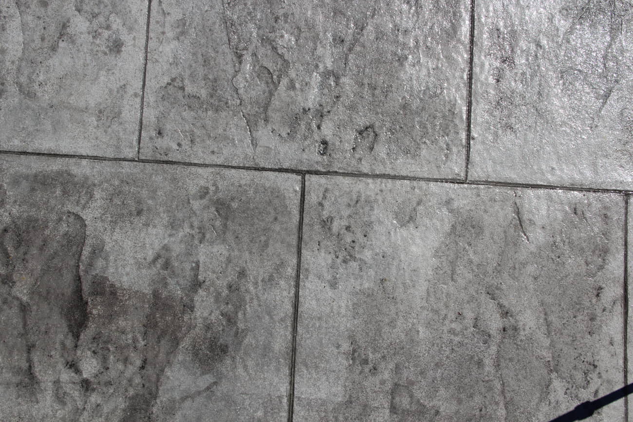 interior imprinted concrete floor in shop