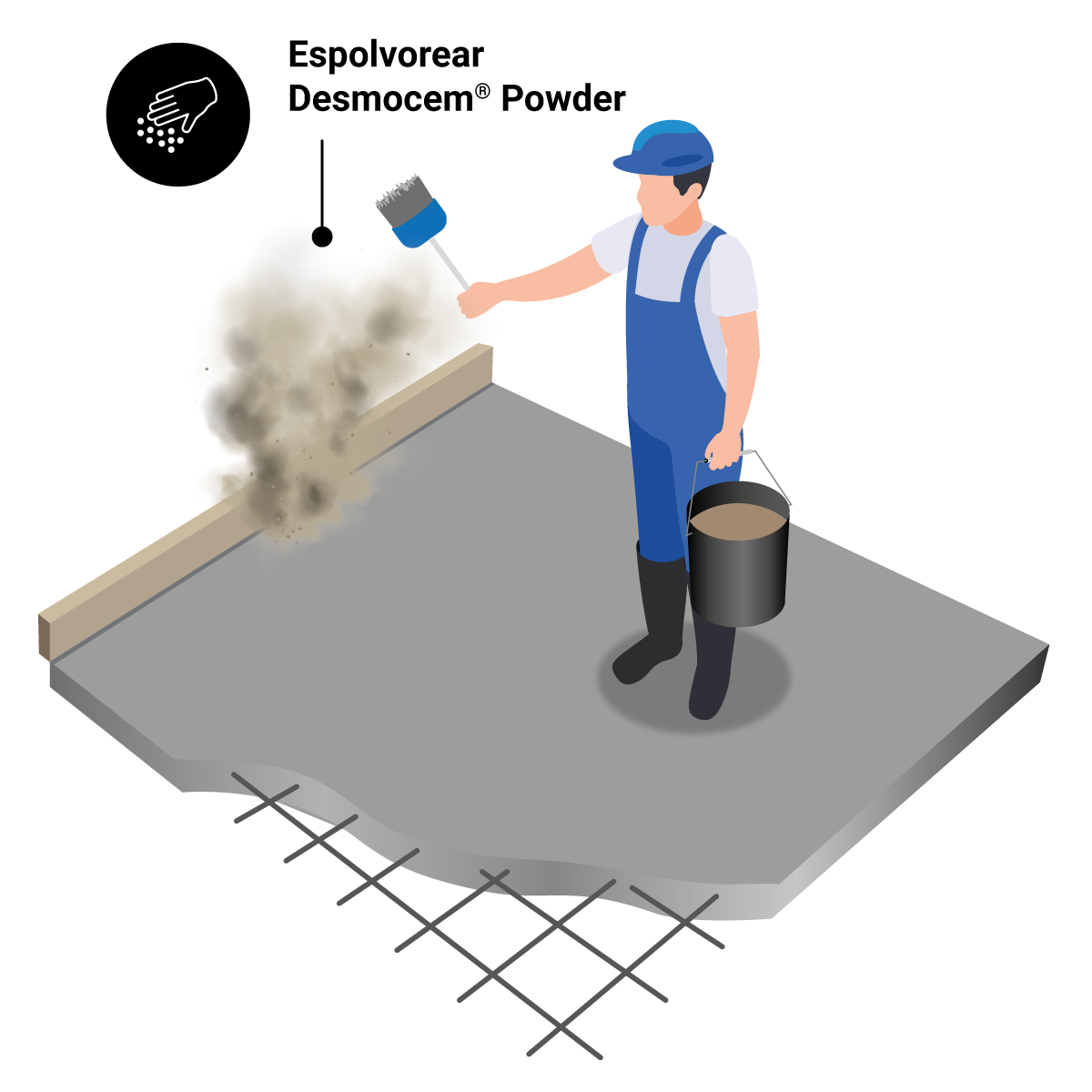 Step 9
                                    application of imprinted concrete on floors