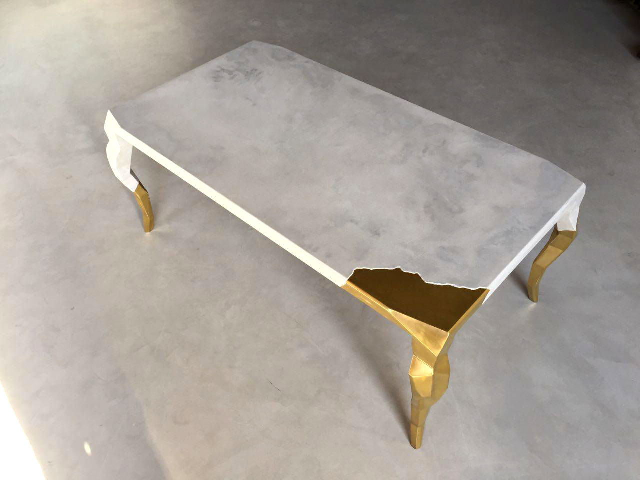 Table as a microcement furniture