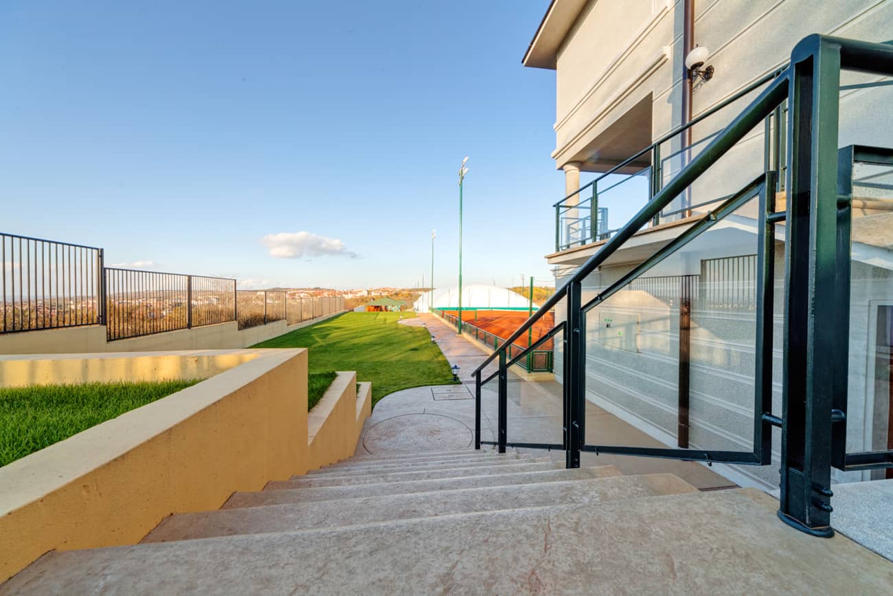 Imprinted concrete from the Topciment brand in a sports facility.