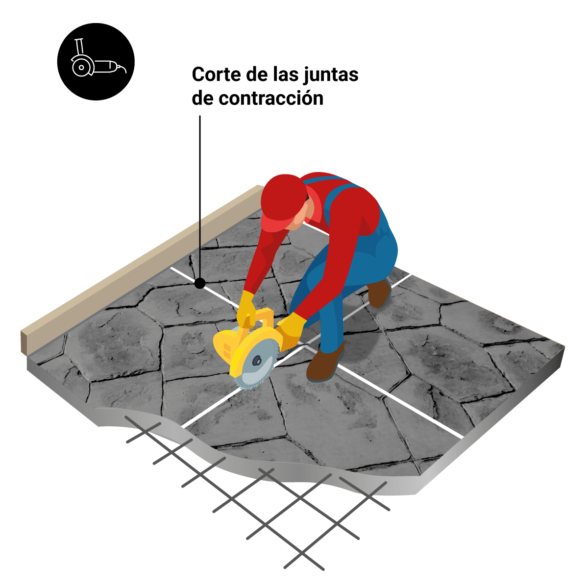 Paso 11 aplicación de hormigón impreso en suelos 