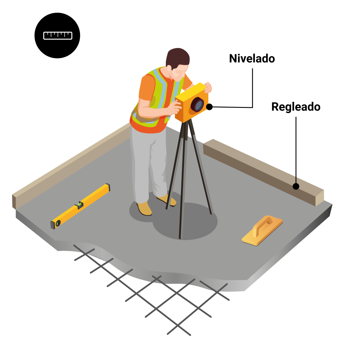 Paso 3 de la aplicación de hormigón impreso.