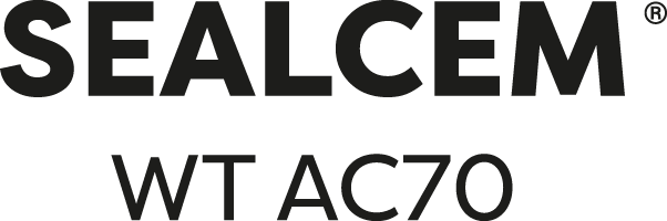 Logo lakka painetulle betonille Sealcem® WT AC70