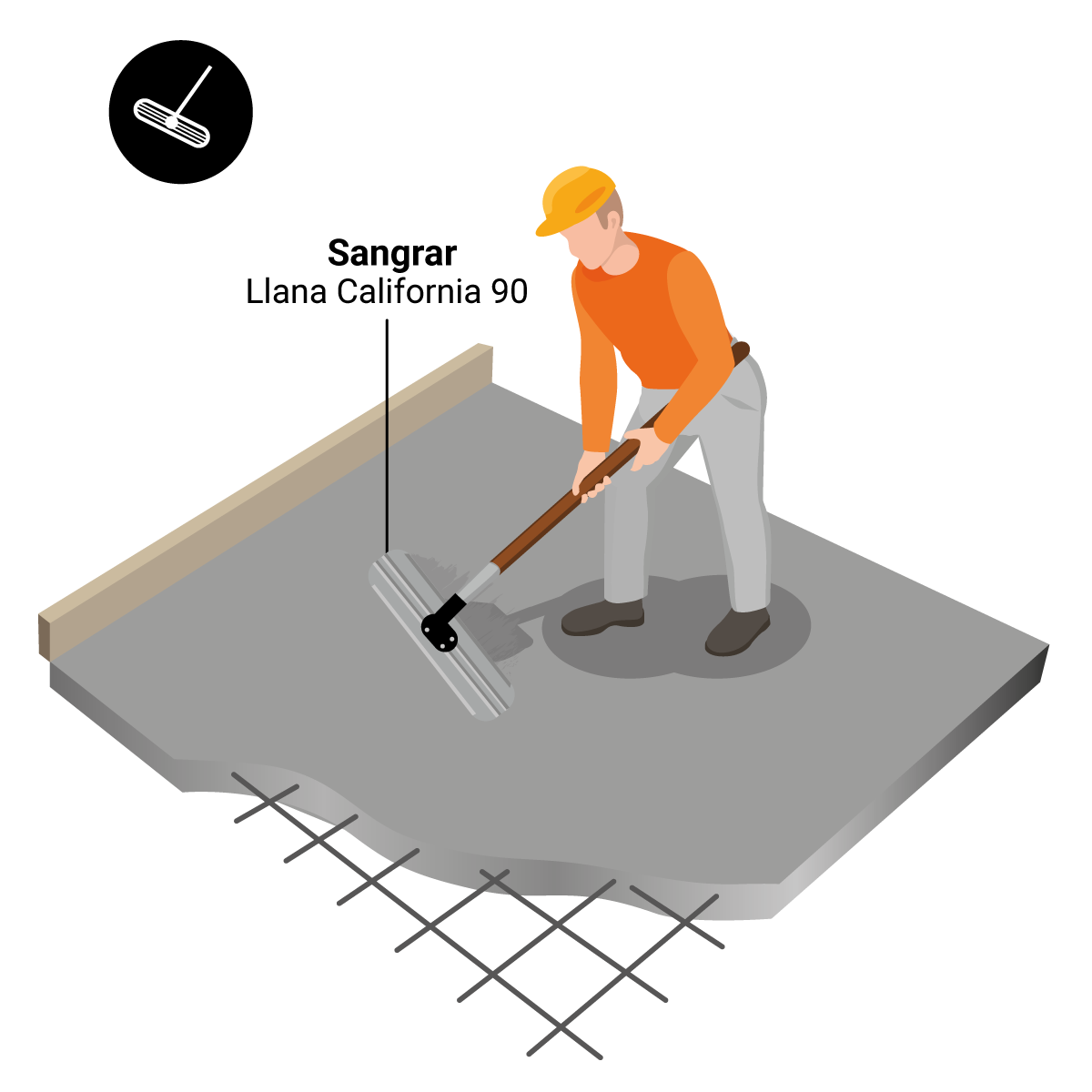 4. lépés: lenyomatott beton alkalmazása a padlón