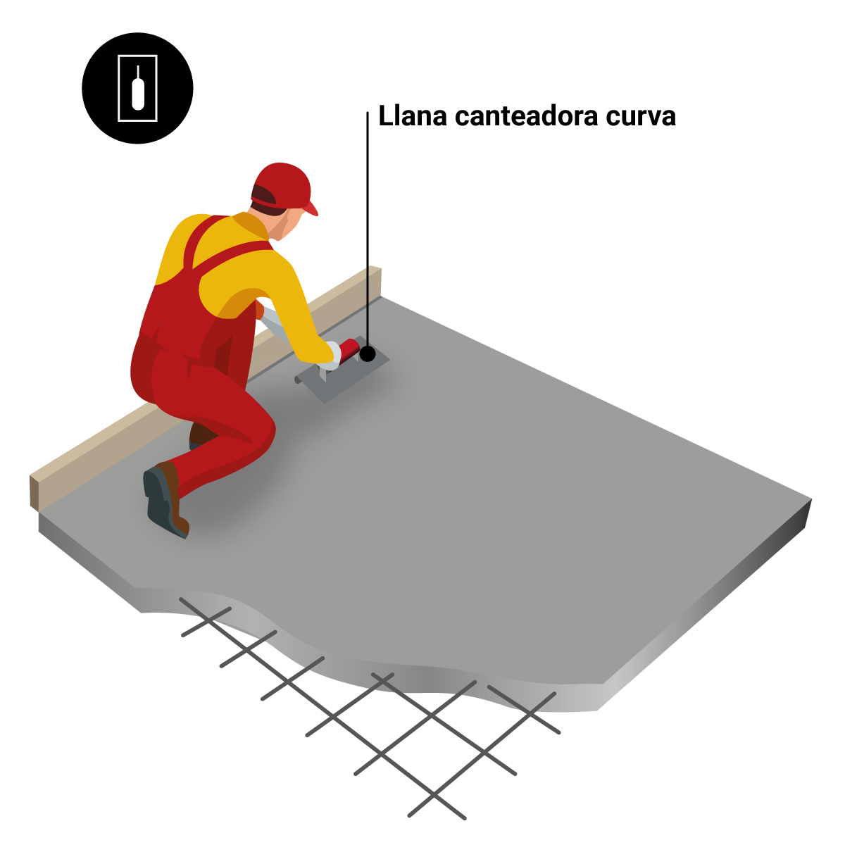 8. lépés: lenyomatott beton alkalmazása a padlón