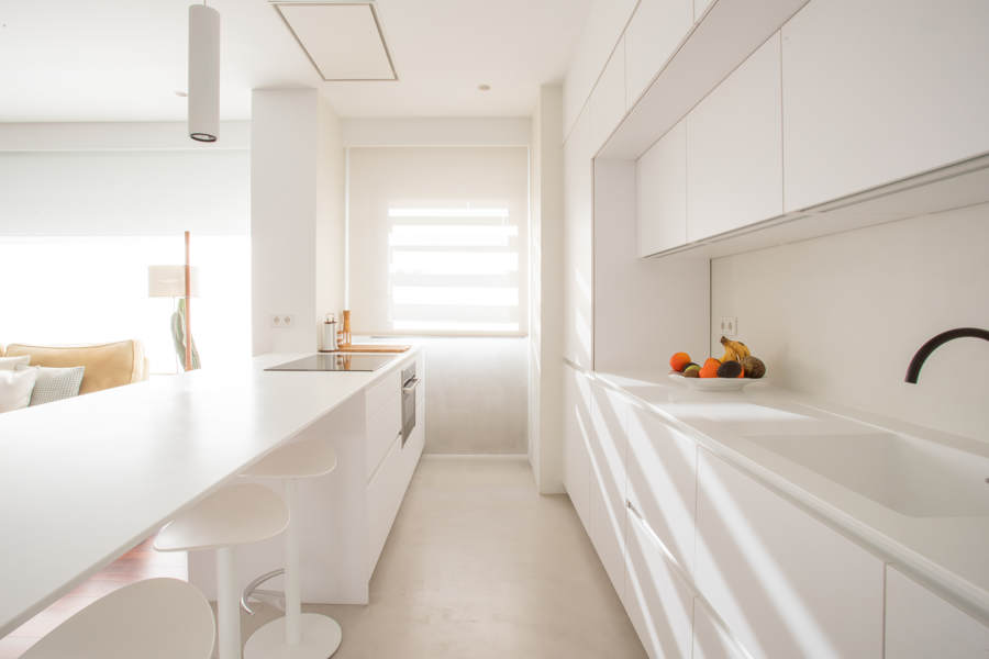 cocina dos frentes microcemento suelo y paredes cocina dos frentes microcemento suelo y paredes