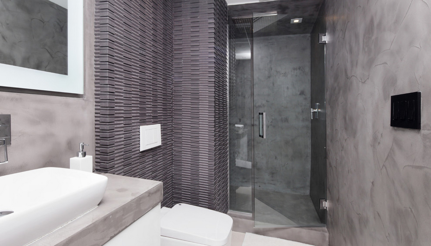 baño con microcemento gris en Barcelona baño con microcemento gris en Barcelona