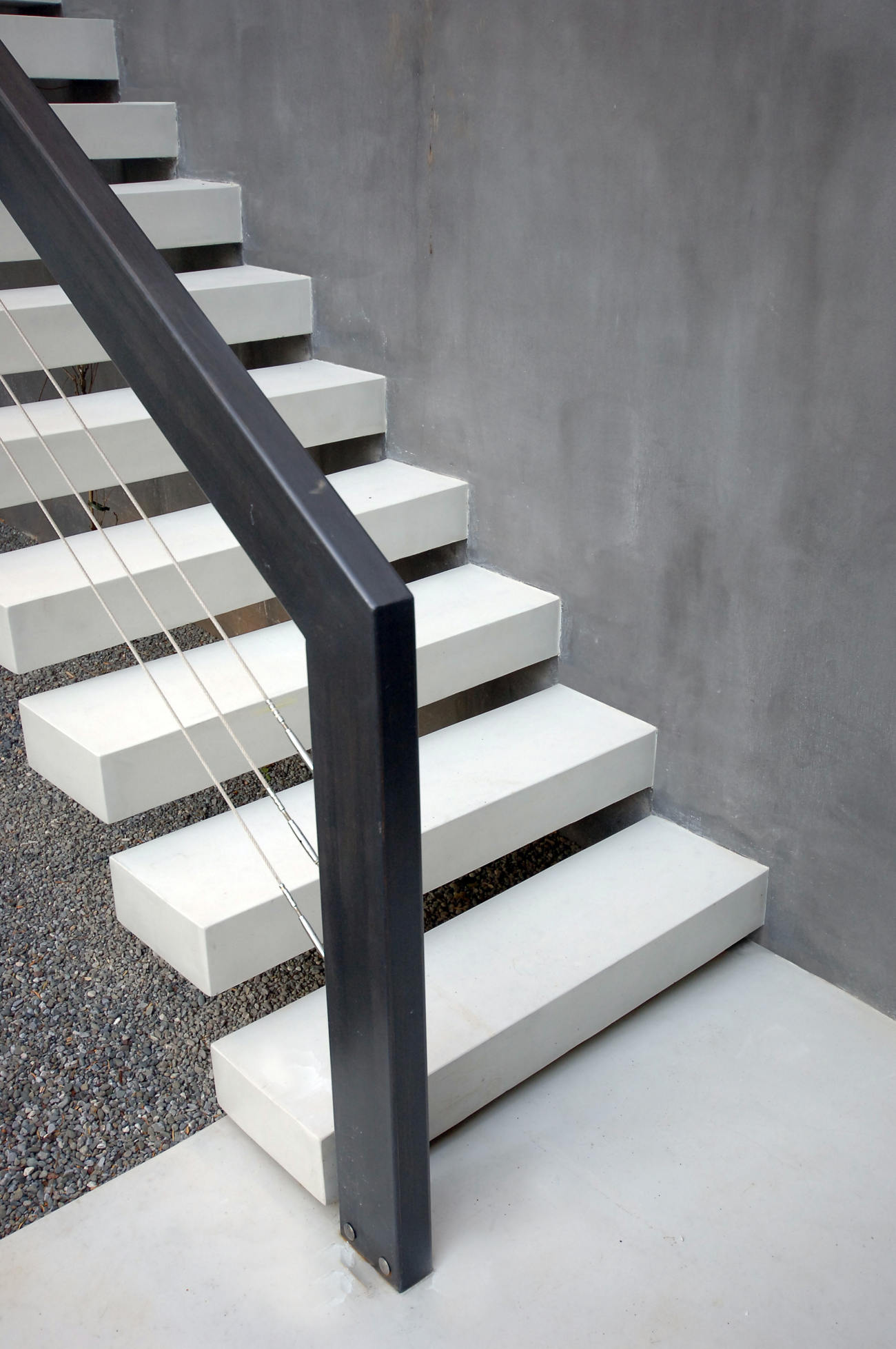 Exterior microcement staircase in residence