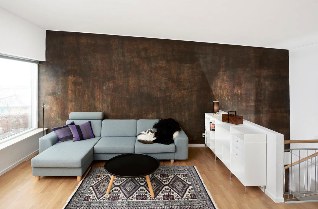 attic wall with rust effect paint attic wall with rust effect paint