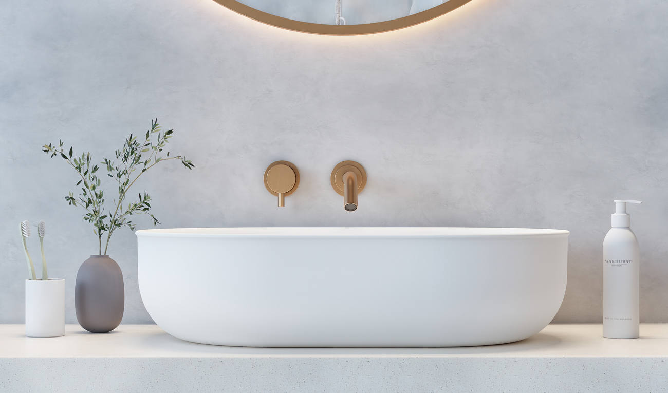 Pared microcemento baño en vivienda Cádiz Pared microcemento baño en vivienda Cádiz